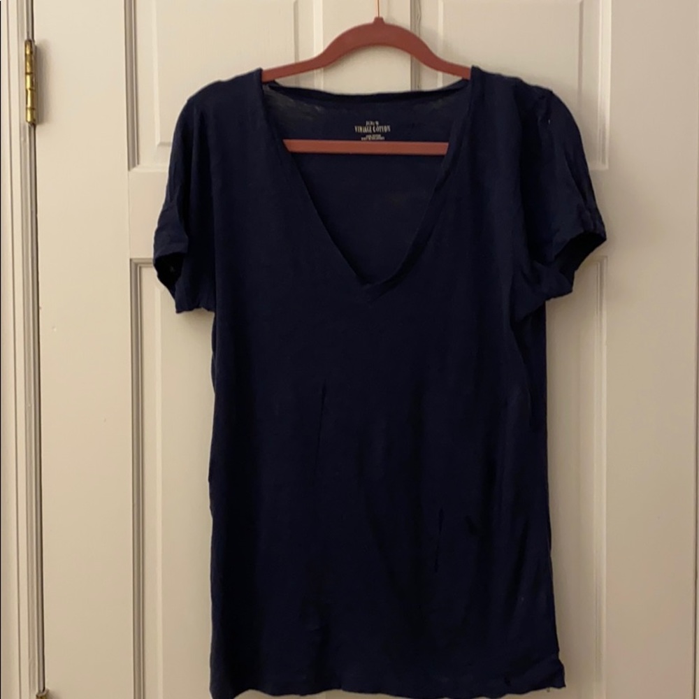 J.Crew Navy Blue V Neck Vintage Fit Tee